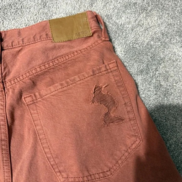 90’s Baggy Aeropostale Rust Orange Distressed Straight Jeans, Women’s 4R - Picture 10 of 12